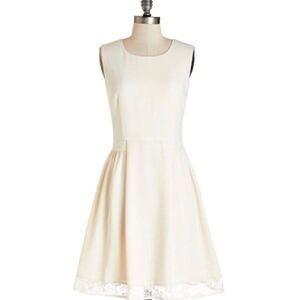 ModCloth Myrtlewood Maraschino Cheery Retro Dress XL Cream